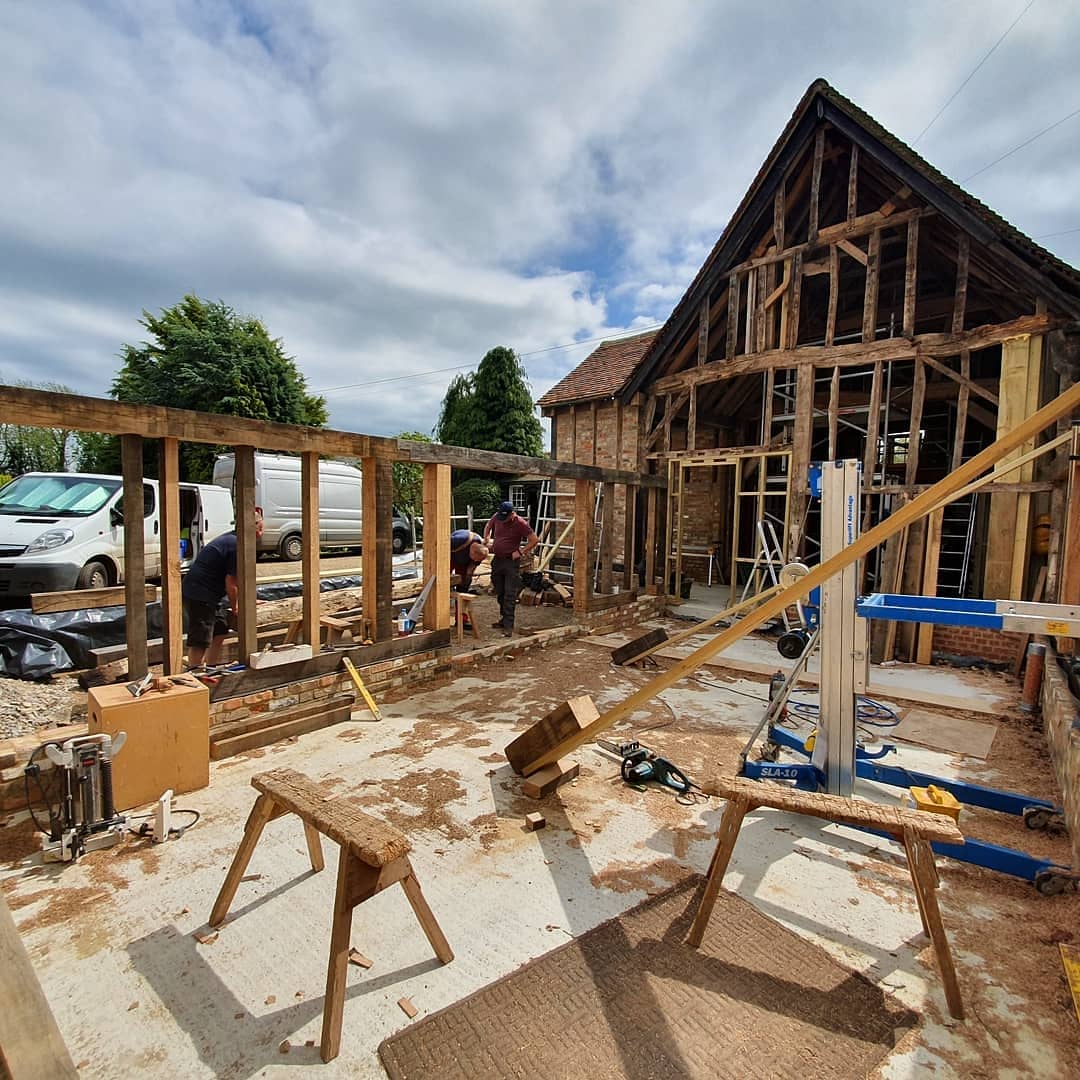 paulcleworth's tweet photo. #BarnUpdate The middle barn is coming along nicely. The concrete base is in and the low brick walls have been laid. Next are the oak sole plates, studs and wall plates. #gradetwolisted #greenfarm #buildityourself #tandemfinancial #comingalongnicely #makingprogress #granddesigns https://t.co/45czhCiZ3N