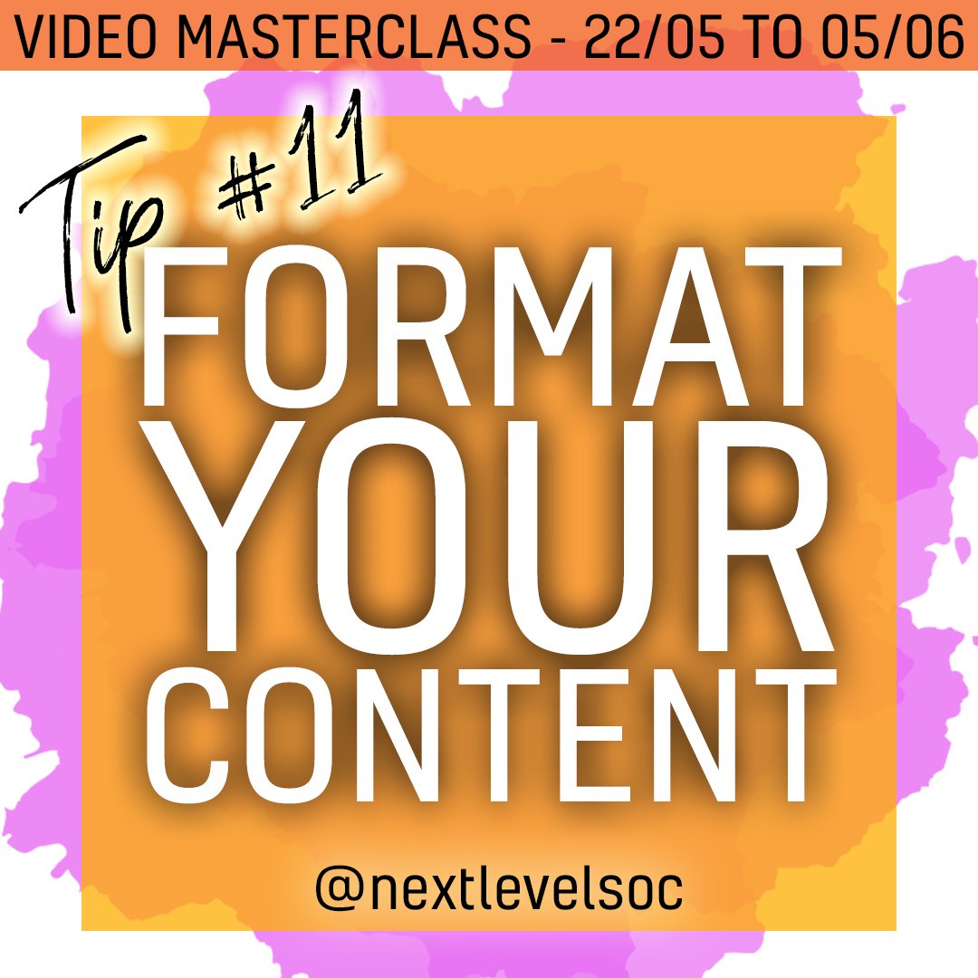⭐ VIDEO MASTERCLASS ⭐

DAY 11 – TIP #11

Format content for each platform.
Your video can’t shine if it’s not formatted for each platform. Ensure that you get the specs and dimensions just right. 😀

#Video #Masterclass #HowTo #SocialMediaMarketing #Marketing #DigitalMarketing