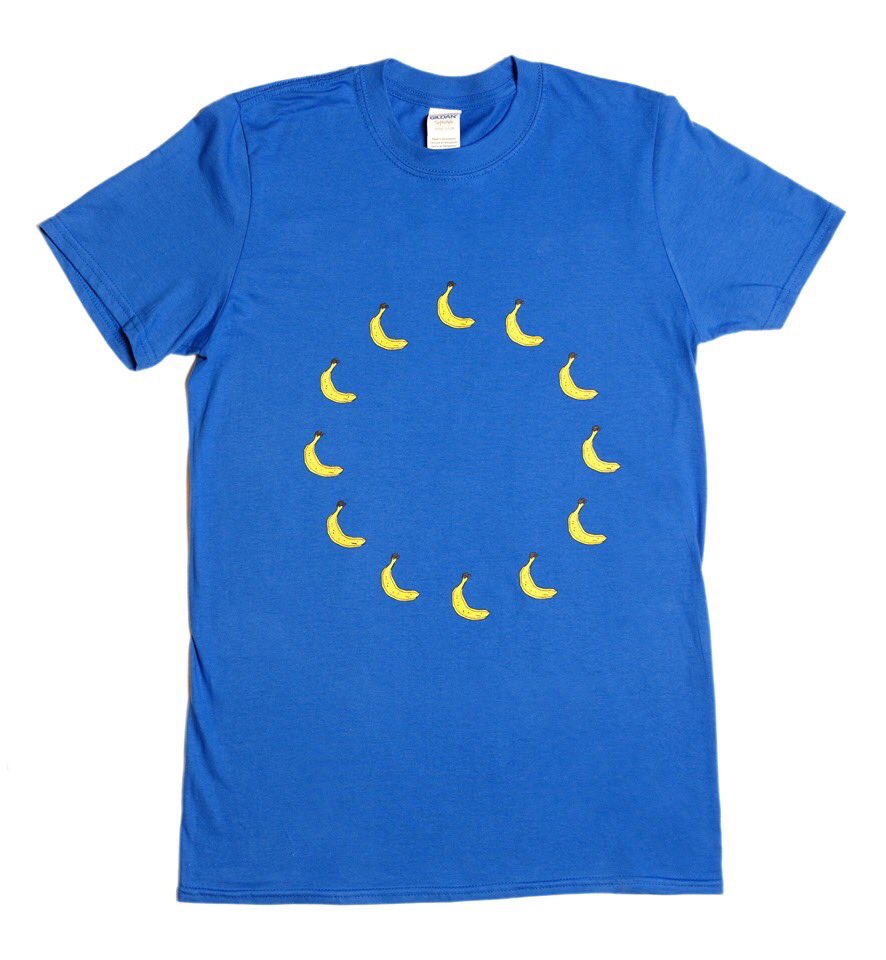 Large_Cardinals's tweet photo. Dual purpose #remain / #brexit t-shirts now available from https://t.co/XsoyJ67hH9
Wear them if you think the EU is bananas, or if you think Brexit is bananas. Or if you oppose the EU's laws on abnormal fruit curvature. Or if you fear we'll become a banana republic if we leave. https://t.co/kOM20yEYt2