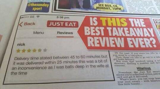 KebabDublin's tweet photo. Is this the best takeaway review ever?🤣 https://t.co/eEi941O1Qn