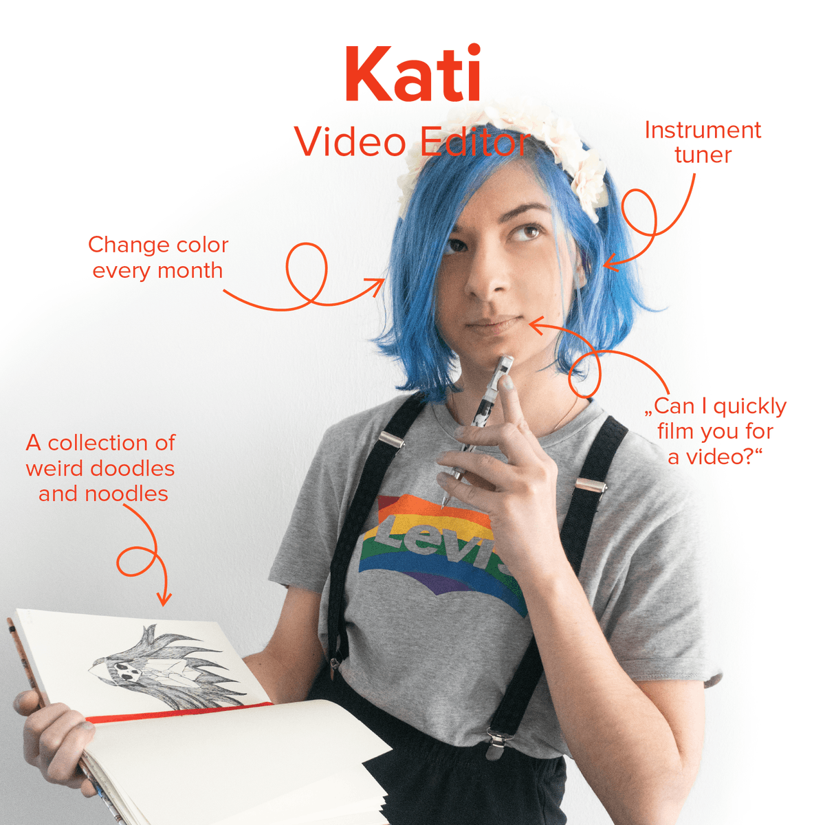 FireStartGlobal's tweet photo. Meet the folks of FireStart! ๐ฅ
Our intern Kati loves to express herself creatively - be it in her sketchbook, for FireStart's Easter video campaign or any other visual projects! ๐จ๐ฝ๏ธ
#firestart #folksoffirestart #bluehairdontcare #videoeditor #artist https://t.co/JIU7nmtSdF