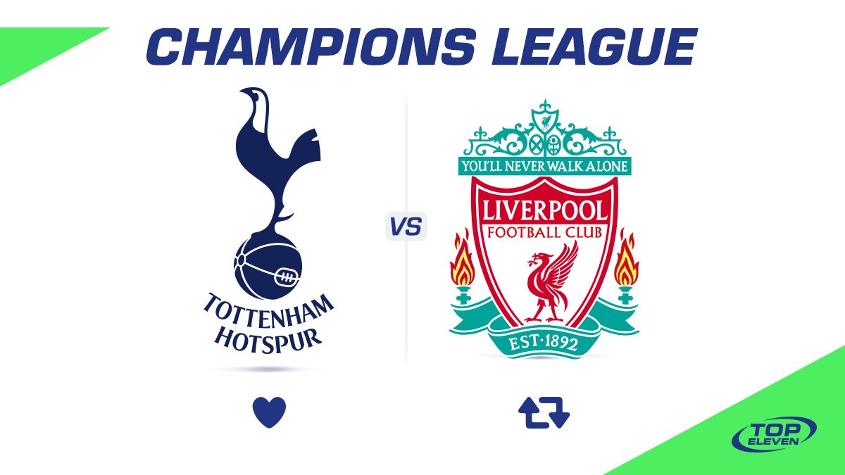topeleven's tweet image. #UCLFinal day has arrived! Who are you picking to become Champions of Europe?

❤️: Tottenham Hotspur
🔄: Liverpool