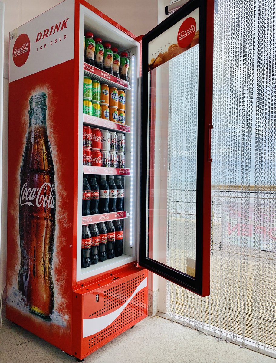 Thank you to <a href="/CocaColaEP/">Coca-Cola Europacific Partners</a> for our new fridge delivered yesterday to us on Cromer Seafront which we've just merchandised with Coca Cola products including the recently launched Fuze Tea.