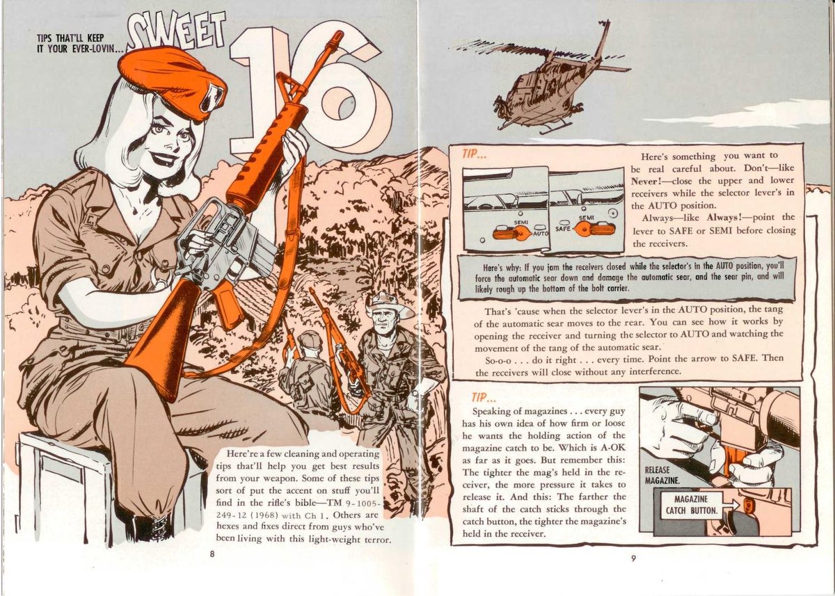 アメコミ界の大物ウィル・アイズナーがベトナム戦争の頃に描いた米軍の兵器マニュアル本。
M16のマガジンを擬人化したのがセクシーなぬりかべっぽい。 