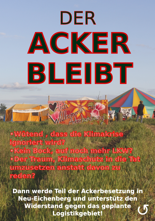 unserAcker's tweet photo. Wütend, dass die #Klimakrise ignoriert wird?
Kein Bock, auf noch mehr #LKW?
Der Traum, #Klimaschutz in die #Tat umzusetzen anstatt davon zu reden?

--> Werde Teil der #Ackerbesetzung! Unterstütz den #Widerstand gegen das geplante #Logistikgebiet. Damit der #Ackerbleibt! https://t.co/ZtyYJHrkWM