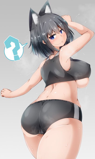 エクササイズしてると視線を感じる仄ちゃん 