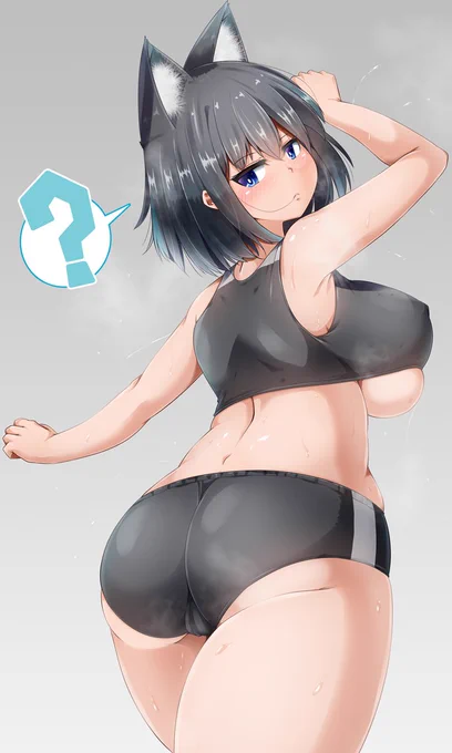 エクササイズしてると視線を感じる仄ちゃん 