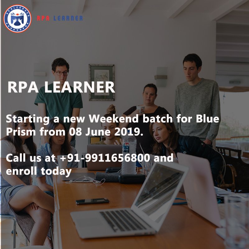 RPALearner's tweet photo. If you want to seek professional help to become a certified #BluePrism experts, opt for Online #BluePrismTraining.
Call Now: +91-9911656800 or visit our website https://t.co/0LkqZgqZY5
Enroll Now And Get A Free DEMO on 08.06.2019. https://t.co/PRhIiwRN7q