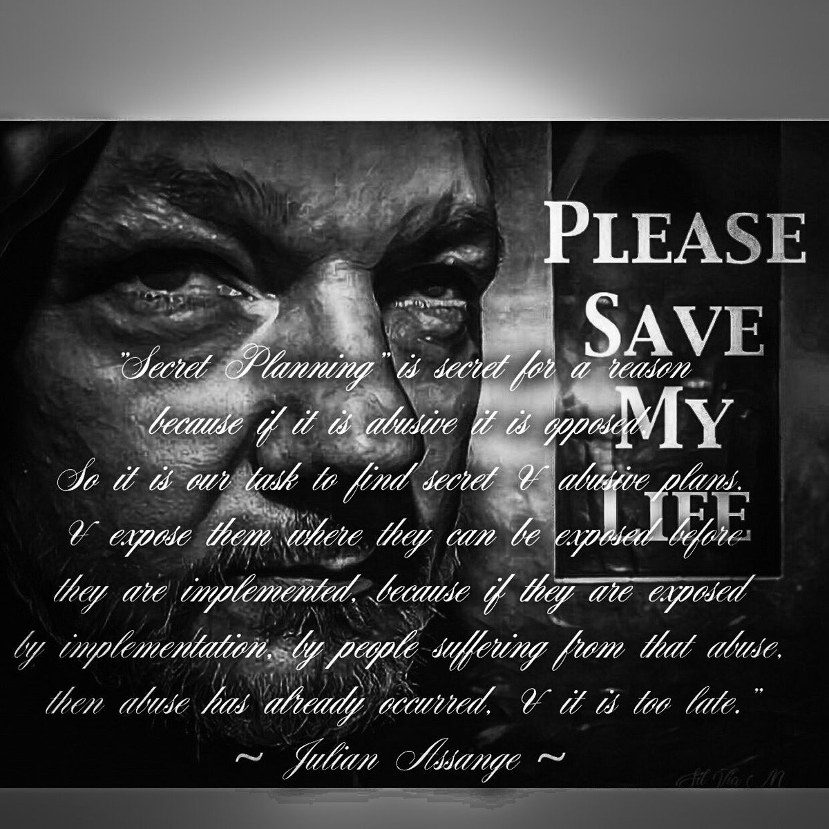 Kari_5H's tweet image. " #SecretPlanning is secret for a reason 'cause if it’s abusive, it’s opposed.
So our task is to find secret abusive plans &amp;amp; expose them where they can be opposed before they’re implemented,
'cause if they’re exposed by implementation, by people suffering..." ~ J.P.A #FreeAssange