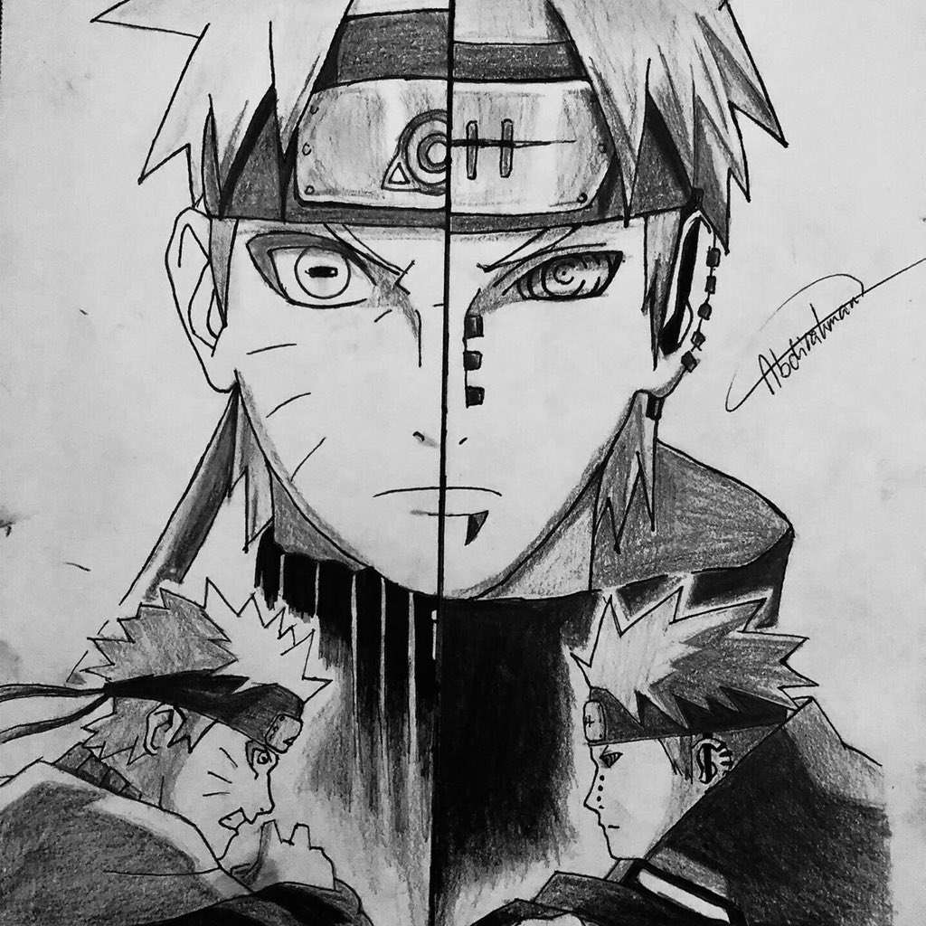 Drawing of ''Pain'' from the anime Naruto by YaboiArtLover on DeviantArt