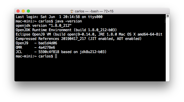 car1ostse's tweet image. Though my Mac is for personal use, goodbye Oracle JVM, long live #OpenJDK w/ #OpenJ9 JVM