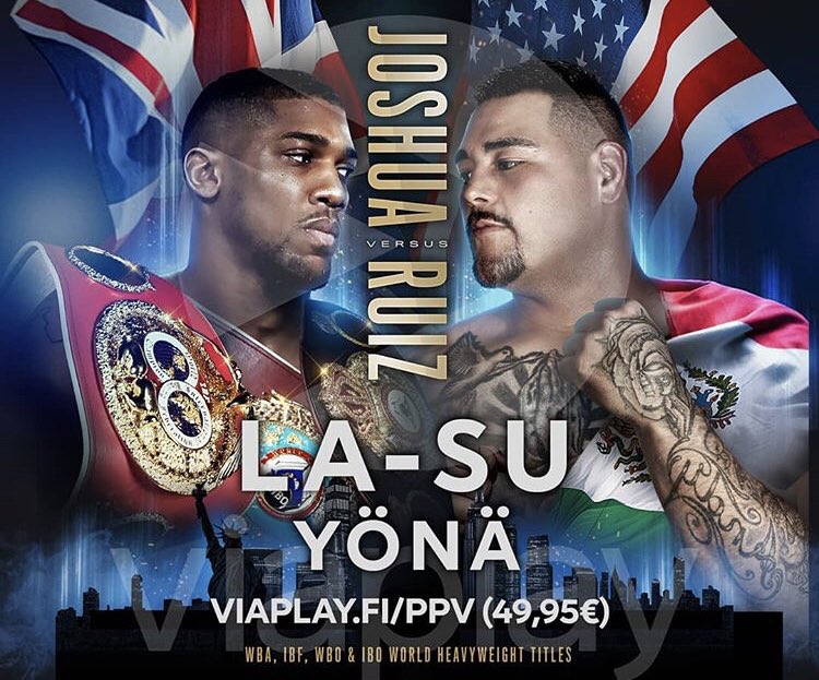 IiroHarjula's tweet photo. Joshua vs. Ruiz tänään #ViaplayPPV 

JAA TÄMÄ TWIITTI, VOITA PPV KOODI! 💥🥊

Arvon yhden koodin tänään klo 22:00 kaikkien osallistujien kesken. Tuolla koodilla näkee kuvan ottelun veloituksetta. ✅

#ViaplayFighting 
#JoshuaRuiz 
#Nyrkkeily https://t.co/Tx3Xmrvd4p
