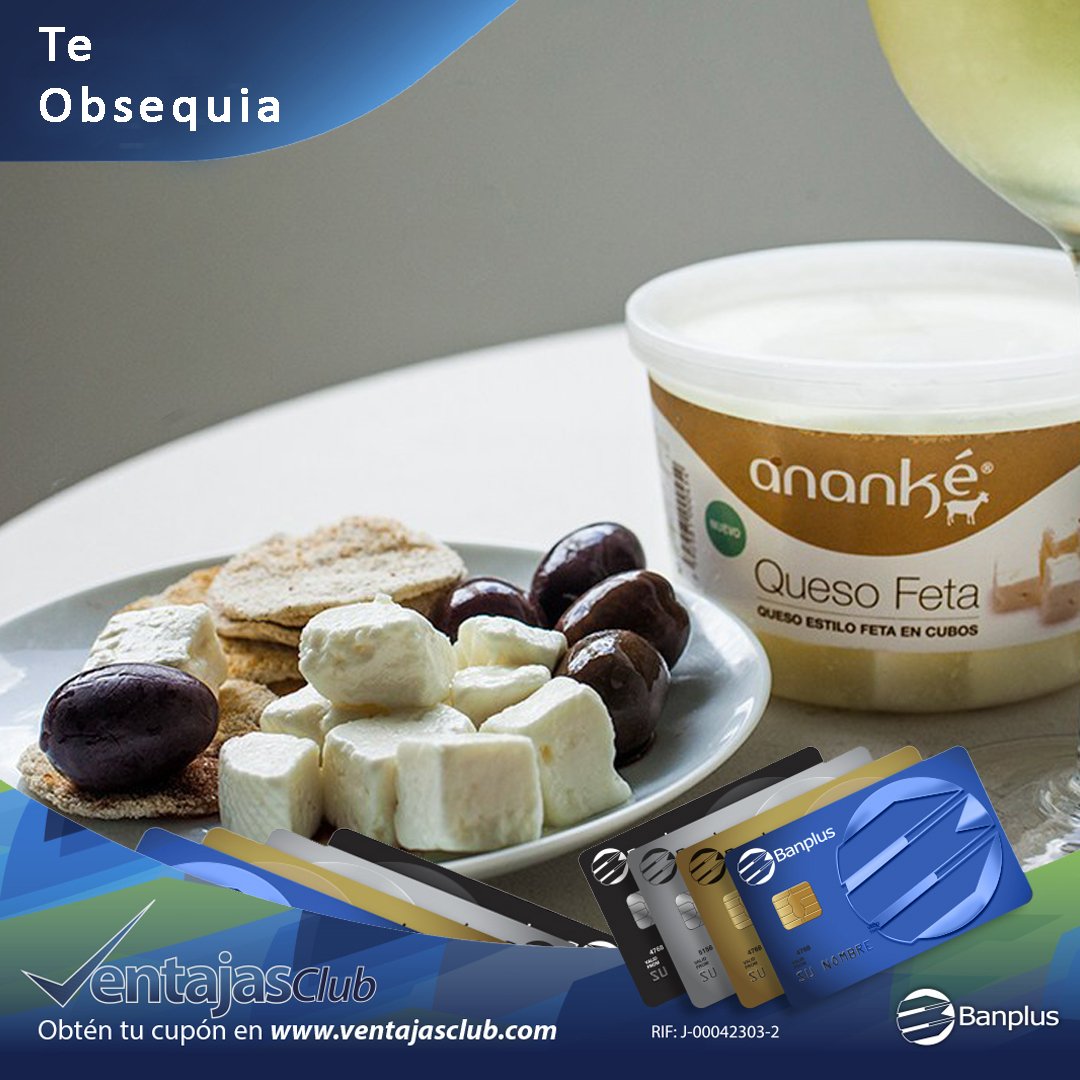 Banplusonline's tweet photo. Si de quesos frescos se trata, tenemos a Ananké C.A donde con tu tarjeta #Banplus compras tres 3 madurados Ananké y te obsequian un queso suave de la línea Fantasía.
Visita https://t.co/iSrP5gzCrX y descarga tu cupón.
#HacemosPaís#VentajasClub #TDCBanplus https://t.co/gonlUtStpm