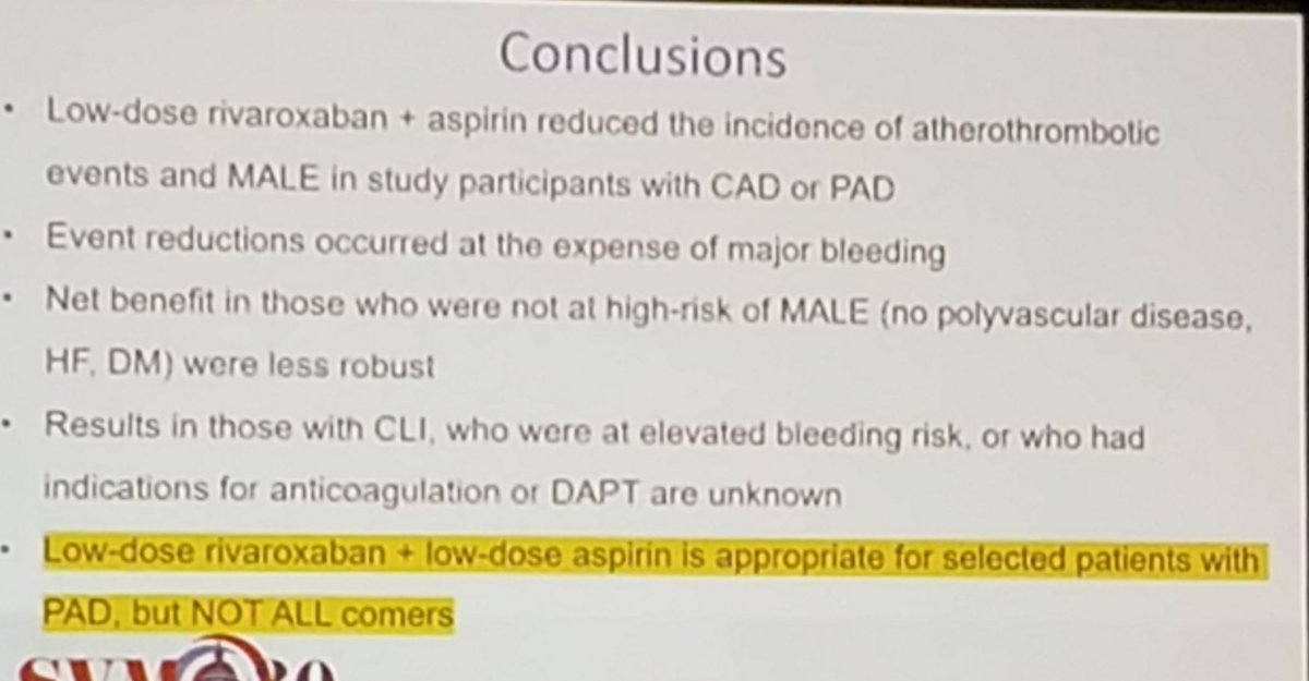 Ido Weinberg, MD (@angiologist) on Twitter photo Rivaroxaban for all PAD patients? <a href="/herbaronowMD/">herbaronowMD</a> suggests focusing on high risk patients. <a href="/JACCJournals/">JACC Journals</a> publication forthcoming #SVM19 <a href="/JayBishopMD/">G. Jay Bishop M.D.</a> Rivaroxaban for all PAD patients? <a href="/herbaronowMD/">herbaronowMD</a> suggests focusing on high risk patients. <a href="/JACCJournals/">JACC Journals</a> publication forthcoming #SVM19 <a href="/JayBishopMD/">G. Jay Bishop M.D.</a>