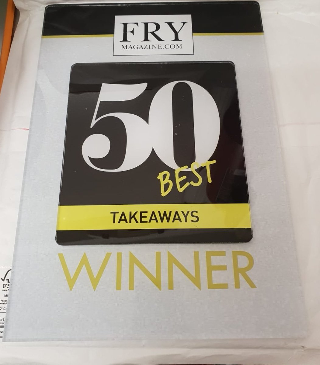 Recently received our official wall plaque from <a href="/Fry_Magazine/">Fry Media - Digital, Print, Exhibitions, Awards</a> . #awardwinning #fishandchips #teamwork #Takeaway #Top50