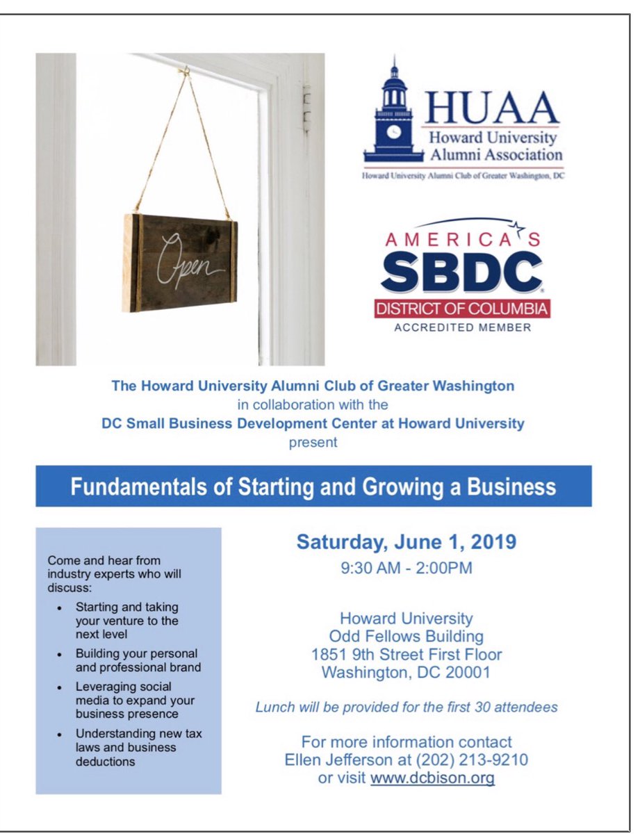 Today, June 1 from 9:30-2 #blackbusinesses #smallbusiness #Entrepreneurship #huyouknow #howardalumni