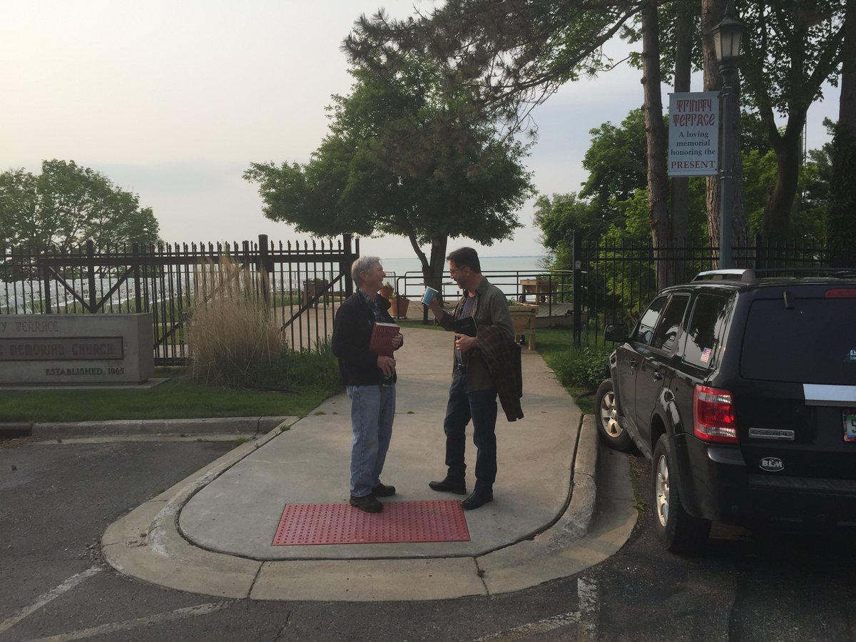 A perfect morning for Men's Bible Study.  We read through Jesus' prayer for his disciples in John 17.  Saturdays, 7:30 - 8:30 a.m. on Trinity Terrace.