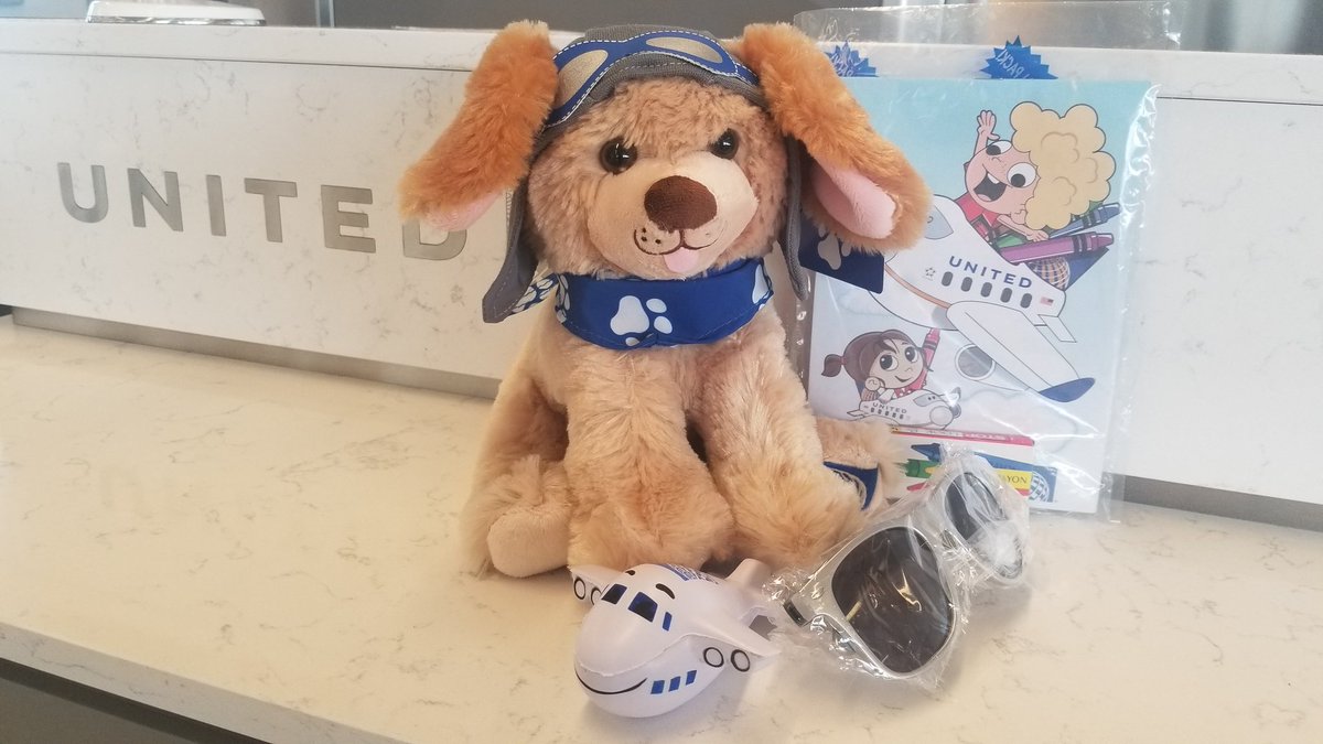 Izzy was really happy with her new travel companion. #unitedcares #ewr #BeingUnited #EWRProud