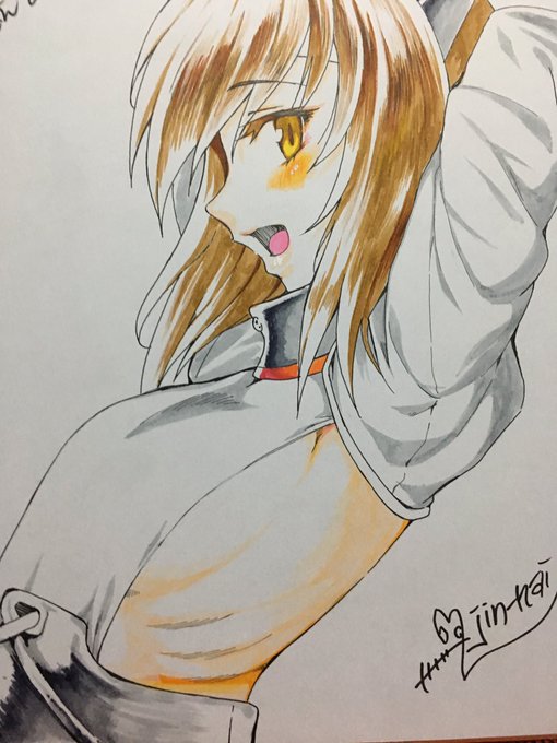 明日のかわさき造船これくしょん用の色紙絵、大鳳 