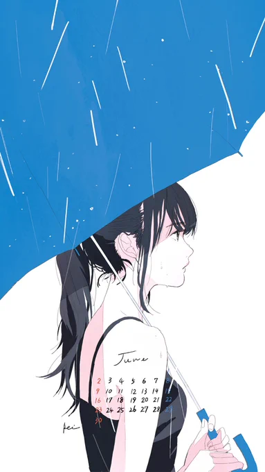 6月のカレンダーになります!是非ご自由にお使いください〜☔️
梅雨でも爽やかな気分で居たいですね 
