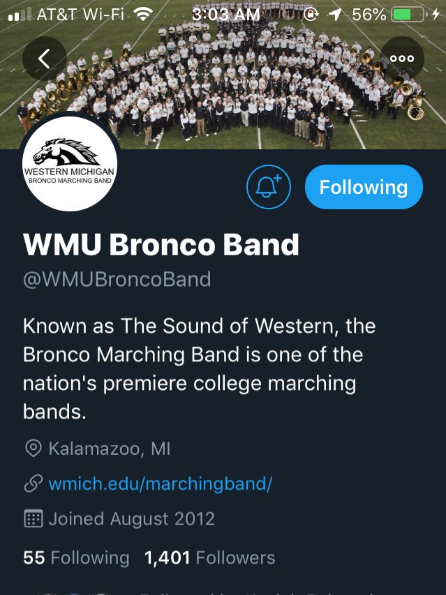 AltosFirstPlace's tweet photo. i think someone forgot the password to the old account 👀👀 @WMUBroncoBand @SoundofWestern https://t.co/ZSyiXLEZSn