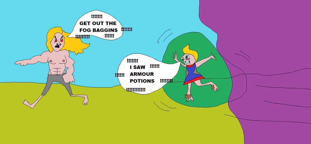 My prediction for Team T-Baggin in the $1000 invitational later (complete with accurate thor anatomy and baggin's hobbit feet + esports dress) = Thor will scream a lot and baggins will die to the fog @RealmComm <a href="/BagginsTV/">BagginsTV</a> <a href="/ThorDG/">Thor</a> #fogiscoming