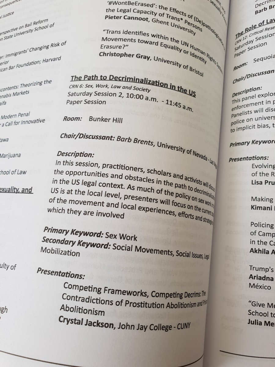 corbeau_1863's tweet image. Preparing for panel: The Path to Decriminalization in the US, chaired by @barbbrents  #sexwork #CRN6_DC2019 #LSA2019
