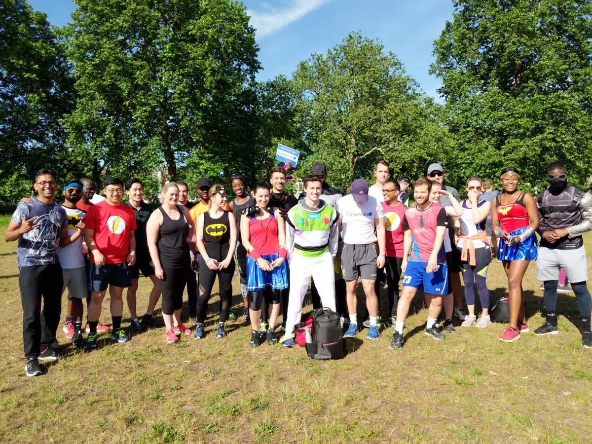 Gavgol's tweet photo. Super hero run completed  well done to everyone that participated and donated for @Urban_Synergy  and @PrincesTrust  #batman #capgeminiuk #5k #parkrun  #teamcapgemini #charityrun @CapgeminiUK https://t.co/i88SEbmuE3