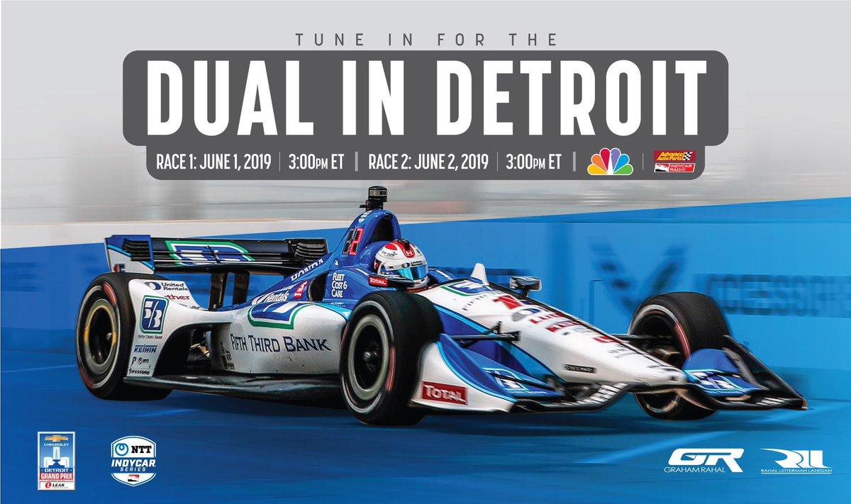 GrahamRahal's tweet photo. Ready to take on #DetroitGP Race 1!
#GR15 #15in19 #indycar #detroitgp #urracing #turnsfortroops #detroit #michigan #motorsport #drivefast #fastcars #racecar https://t.co/h5L9j129wW