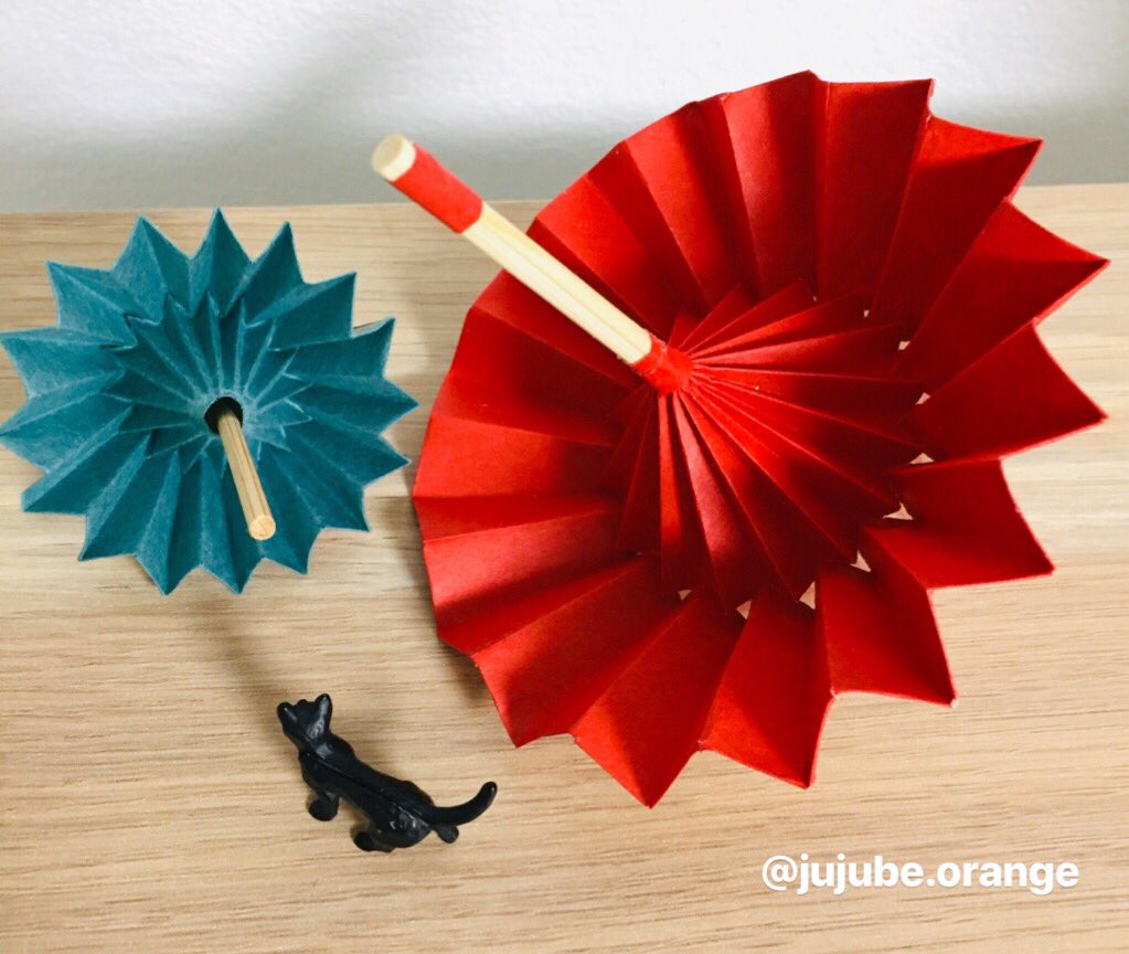 Jujube Orange Ar Twitter 折り紙の番傘 開くのが楽しい おりがみ 折り紙 Origami