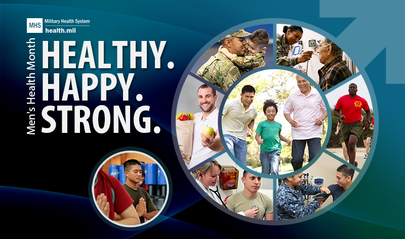 MilitaryHealth's tweet photo. Maintaining #readiness for men means getting familiar with #MensHealth. This month we’re talking about conditions that affect men specifically, and how they can improve their health. 

https://t.co/qpB6zFgFGF
#HealthyHappyStrong https://t.co/uffRRhJQdQ