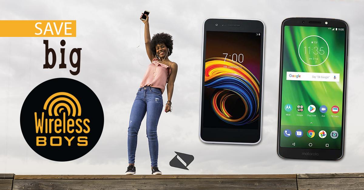 WB_Central's tweet photo. Add a line and save big on an amazing phone! Choose from the LG Tribute Empire for $10 + tax, or the Motorola moto g⁶ play for $20 +tax! Act now—this one won’t last long. Sel plans only. Restrictions apply. See store for details. #WIRELESSBOYS https://t.co/aIJNInWAIw