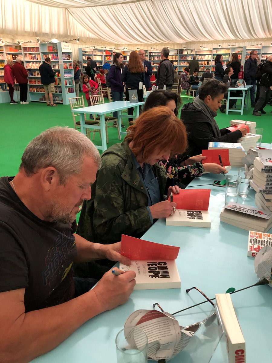 Congratulations to our hugely talented student @paulthebrickie, signing copies of #CommonPeople alongside fellow authors @KitdeWaal @lisablowerwrite & @Laa_Ram at #HayFestival2019! @UWEBristol