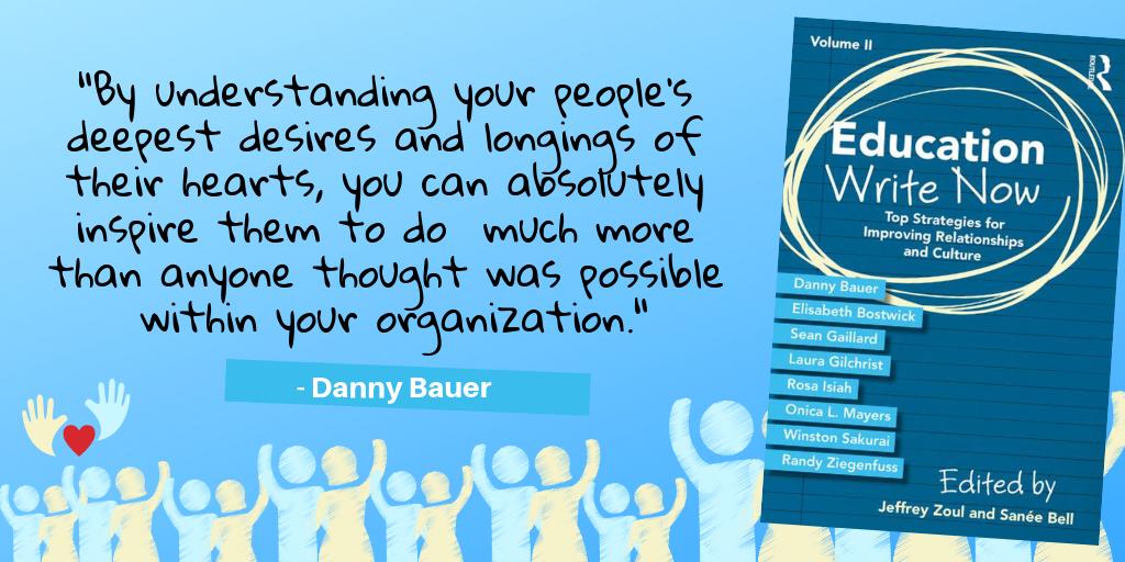 routledgebooks's tweet image. How do you create a world class culture in your school? @alienearbud says: connect with your staff's dreams. Read more in his chapter in #EdWriteNow Vol II ed by @Jeff_Zoul @SaneeBell! Share your thoughts using #EdWriteNow. bddy.me/314mFjA #trendthepositive #bekindEDU