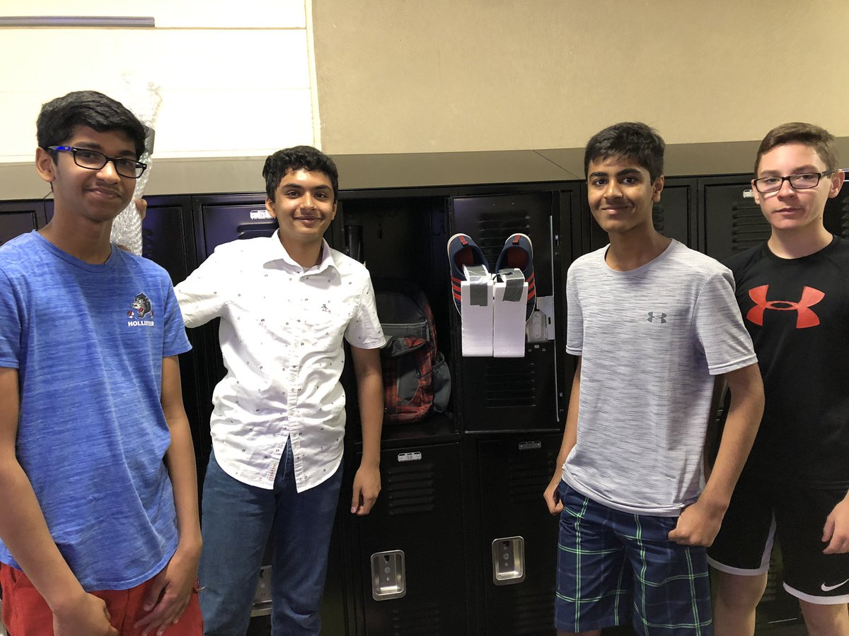 jcdsps's tweet photo. A group of #dunhamSTEM 8th g. As designed locker improvements for next year’s 8th graders. #designthinking https://t.co/aUxCPcflCS