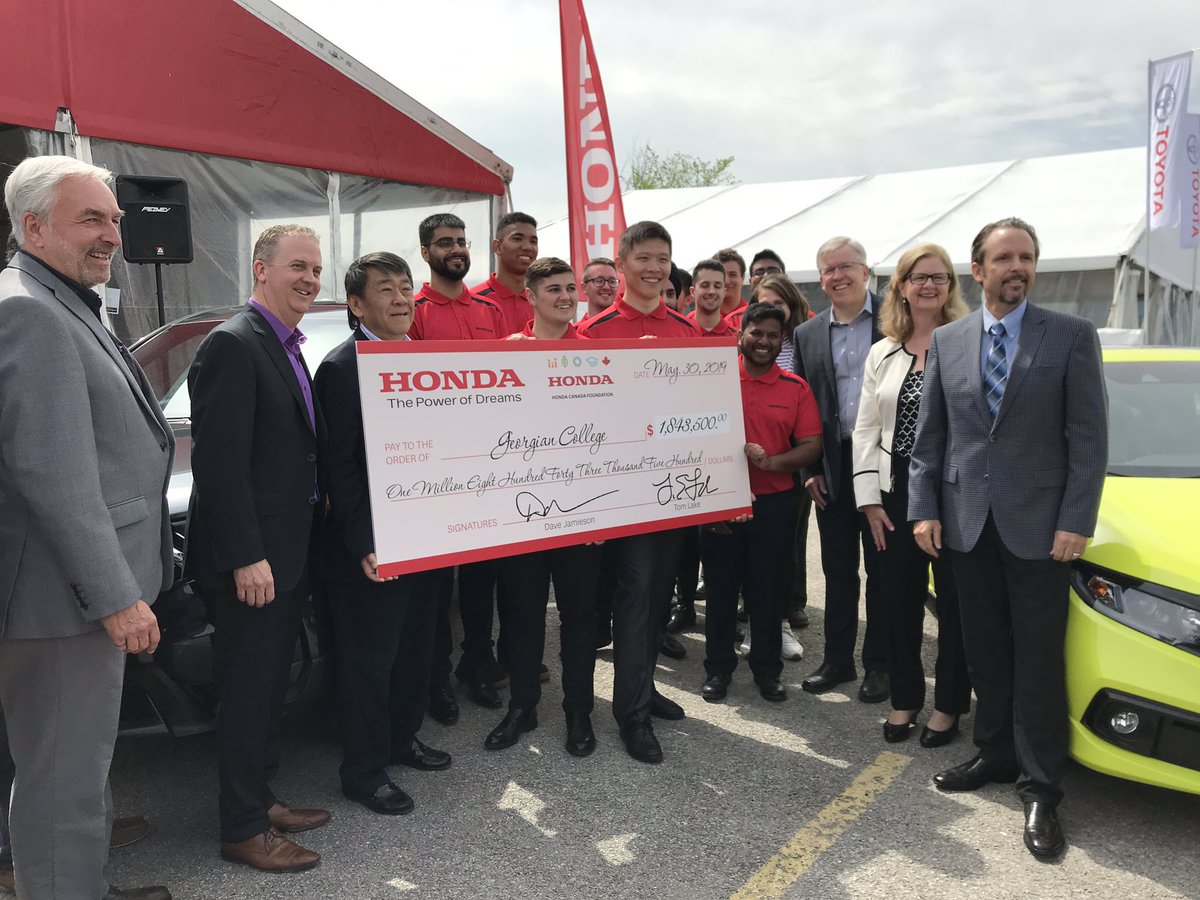 “Honda is an advanced manufacturing leader and employer of choice ... helping us ensure we prepare students for the jobs of the future and today.” <a href="/HondaCanada/">Honda Canada Inc.</a> <a href="/HondaCanadaMfg/">Honda Canada Mfg</a> makes $1.8 million donation of cash and in-kind to Georgian today.