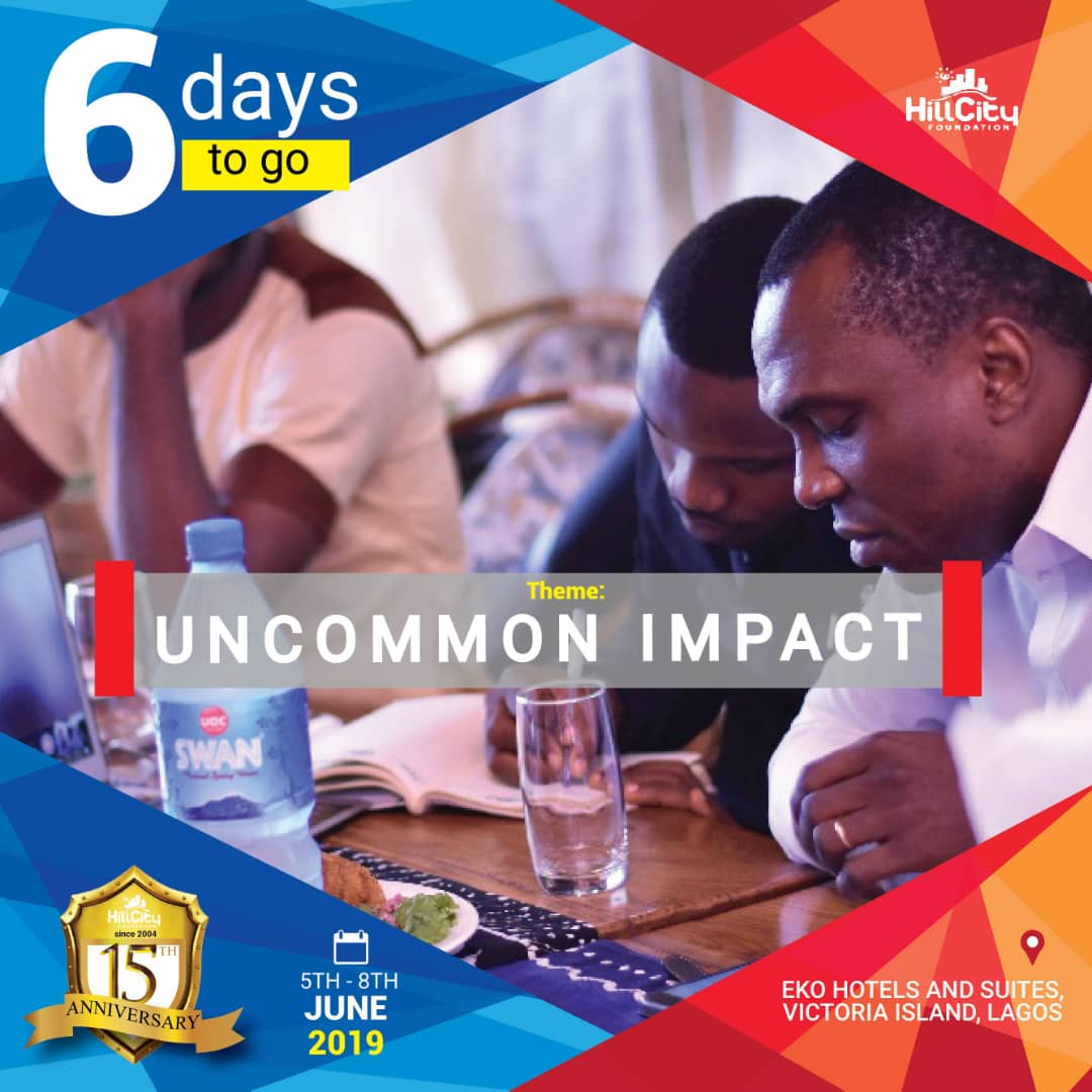 HCF_NG's tweet photo. 6 days closer guys!
It will be impactive.
It will be motivating.
It will be uncommon.
#HCF15thAnniversary
#UncommonImpact
#AddingValueToLives https://t.co/HexGWILgIO