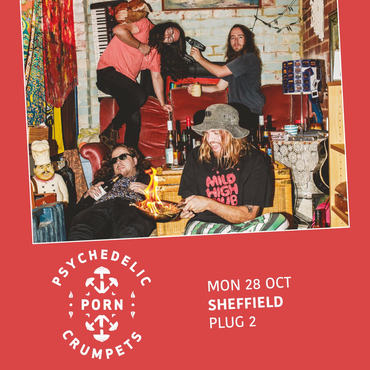 Plug Sheffield (@plugsheffield) on Twitter photo Don't miss <a href="/porncrumpets/">Psychedelic Porn Crumpets</a> when they tear up the stage here at Plug 2! 🎶
Revitalising the Psych Rock genre one riff at a time, this is not to be missed 🙌🏻
Tickets: bit.ly/PsychPornCrump… Don't miss <a href="/porncrumpets/">Psychedelic Porn Crumpets</a> when they tear up the stage here at Plug 2! 🎶
Revitalising the Psych Rock genre one riff at a time, this is not to be missed 🙌🏻
Tickets: bit.ly/PsychPornCrump…