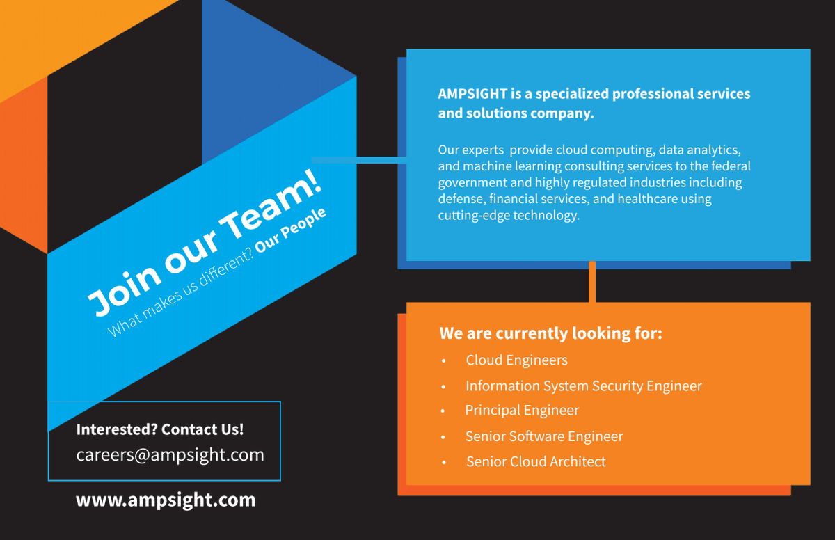 RecruitAMPSIGHT's tweet photo. We are adding to our already impressive team!  Come visit our booth at the #AWSSummit in DC June 11-12 or check out our career page.

https://t.co/gYjTNR67aq https://t.co/9KWUPKUXmo