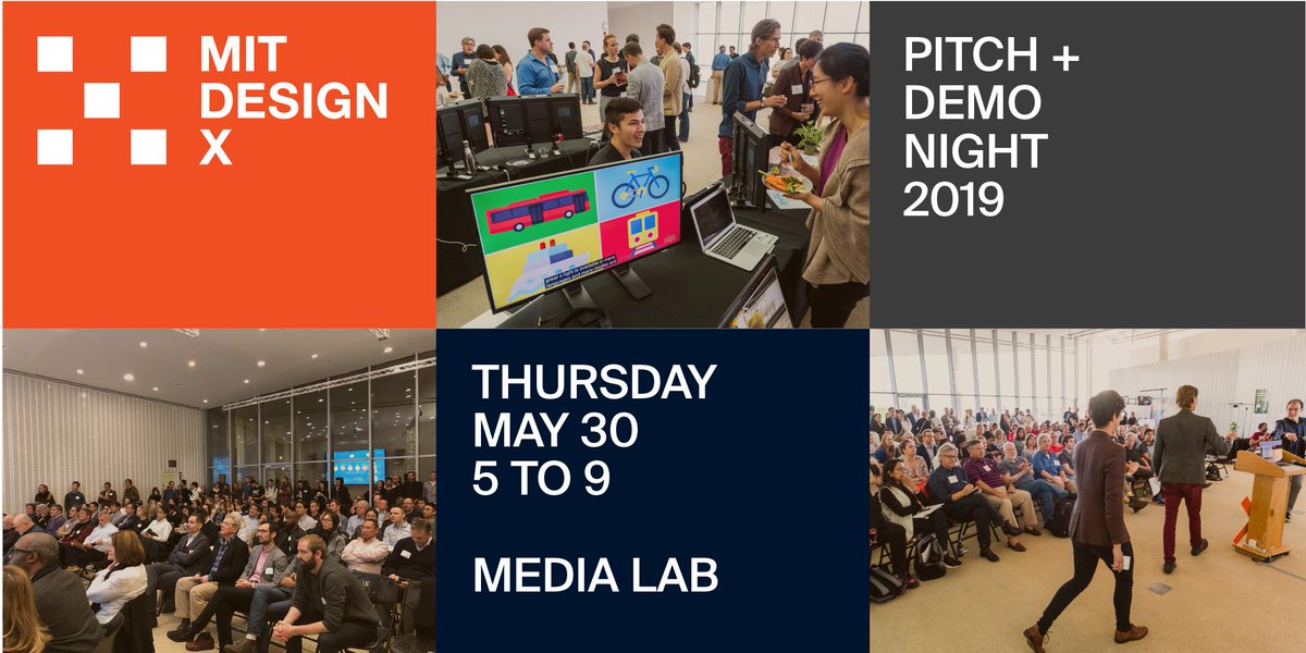 mitdesignx's tweet photo. Join us tonight at 5pm at the 6th floor of the @medialab for Pitch and Demo 2019. This year's MITdesignX startups are ready to launch! @ogeerestoration @Zilper7 @quipumarket @ai_domus @spatiometrics @Banhdu #PlaceInt #Roux #Stakd. https://t.co/NDqtdnFoAW @mitsap https://t.co/FtzxXXEoKJ