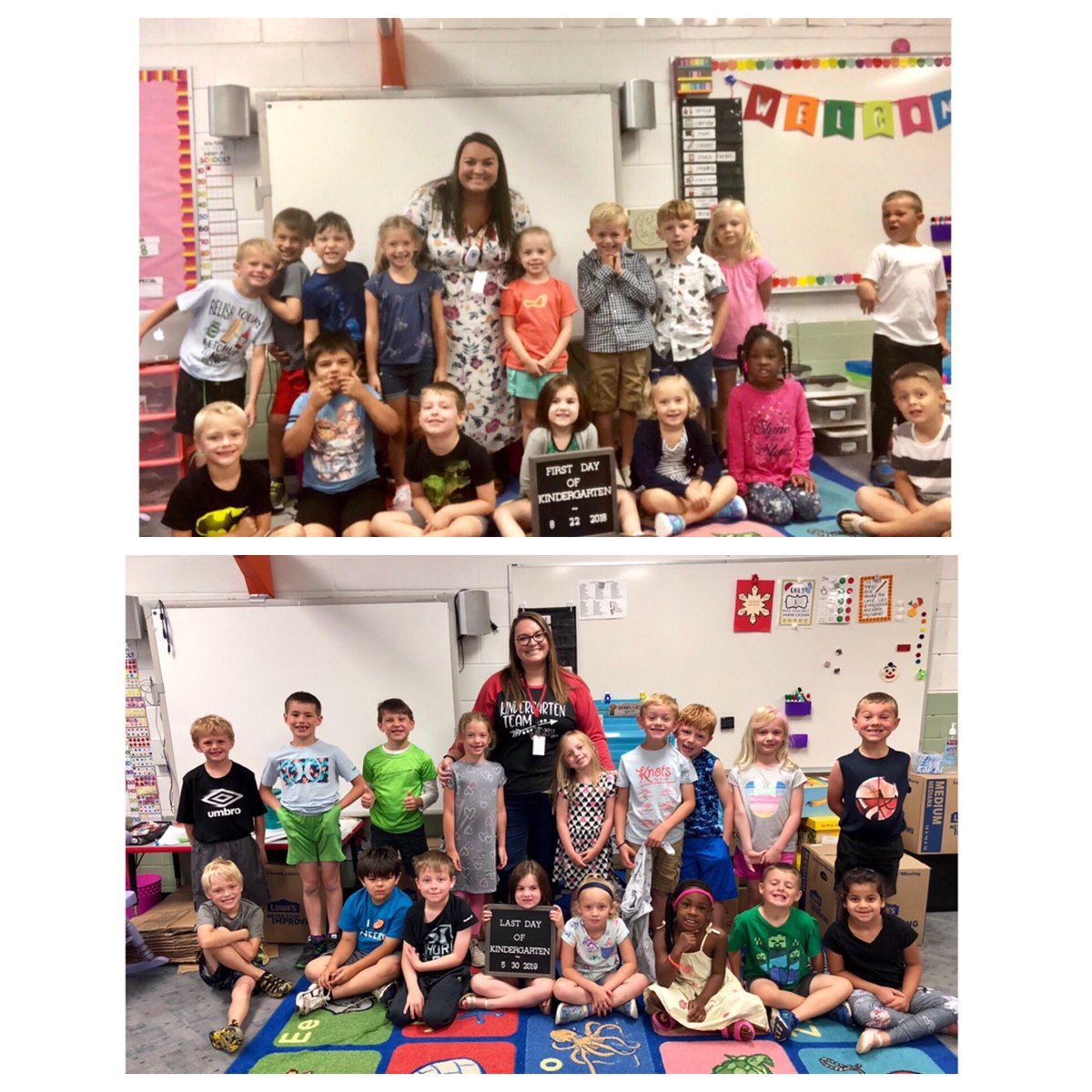 MissMcEvoyDCW's tweet photo. First Day of Kindergarten ➡️ Last Day of Kindergarten ❤️🤩👍🏼 #dcwestpride #beFALCONkind https://t.co/6v0Q8vt3CB