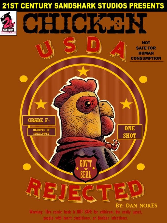 AgentPalmer's tweet photo. Very talented artist and convention hawk @21Sandshark is doing a #Kickstarter in order to give his convention mascot "Chicken" his own one-shot comic!
Look at that face. How could you NOT want him to get a one-shot?
Only 2 days left! #CluckLife
https://t.co/r2KbxtIT6E https://t.co/fgfMgPPzKu