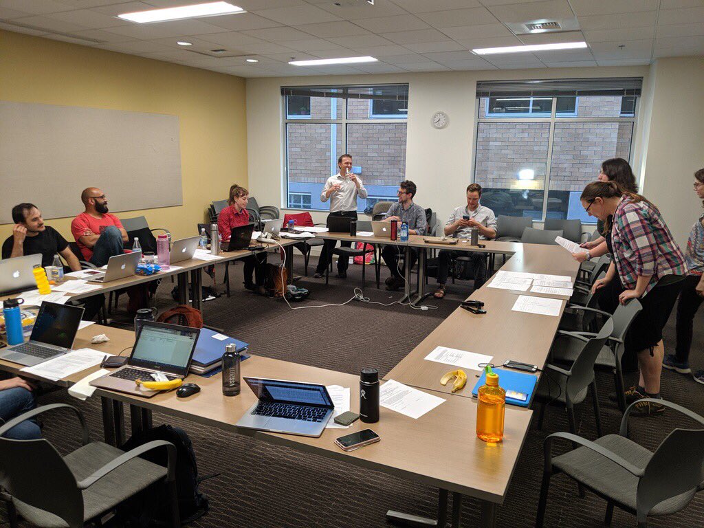 UWPostdocsUnite's tweet photo. Breaking news: our bargaining committee reached final agreement yesterday on our first contract! After a year of negotiations, our postdoc contract will have standard setting benefits and protections! https://t.co/iqqwl87Eme