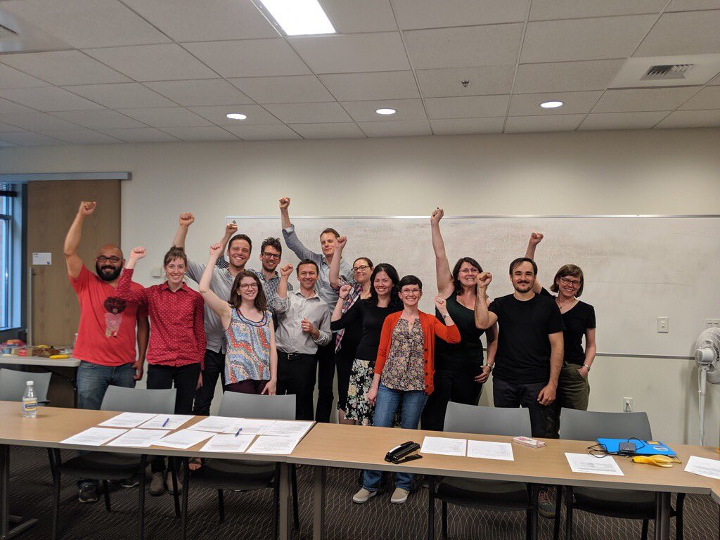 UWPostdocsUnite's tweet photo. Breaking news: our bargaining committee reached final agreement yesterday on our first contract! After a year of negotiations, our postdoc contract will have standard setting benefits and protections! https://t.co/iqqwl87Eme