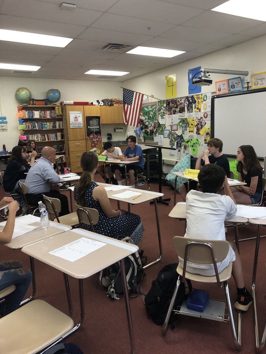 Today was Day 1 of our middle school debates at #bedminsterschool A HUGE thank you to Mr. Saint for coming in to be one of our judges! #ela #middleschool #edchat #litchat #middleschooldebate