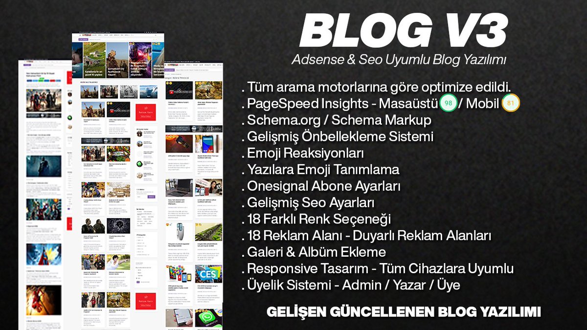 KurumsalShop's tweet photo. (#Blog Scripti V3) - https://t.co/YCddzfwsZu

#AdsenseUyumlu #BlogScripti #BlogYazılımı #GeziBlog #GoogleYapısalVeri #HaberPortalı #KadınPortalı #MagazinBlog #ModaBlog #OnedioTarzıScript #OnedioTarzıSite #OtomobilBlogAnneBebekBlog #OyunBlog #Schemaorg #SeoUyum https://t.co/0Kt11ZAf4T