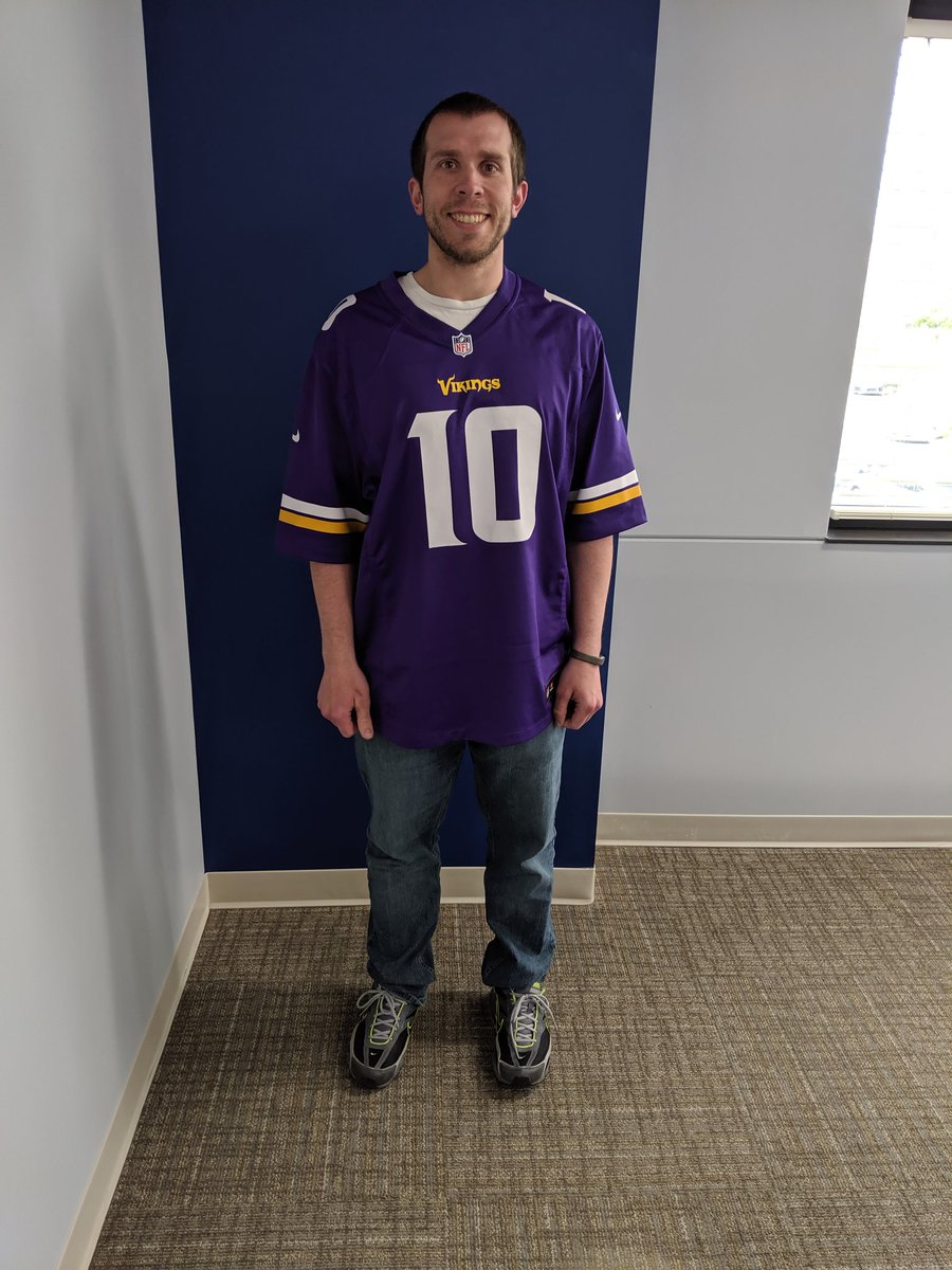 ndstacken's tweet photo. And we are to number five. Particularly fond of this one as I wore this at my wedding reception. #JerseyDayAtWork #DBICulture #IHaveWayTooManyJerseys https://t.co/8epBvuAgnb