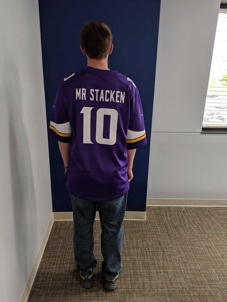 ndstacken's tweet photo. And we are to number five. Particularly fond of this one as I wore this at my wedding reception. #JerseyDayAtWork #DBICulture #IHaveWayTooManyJerseys https://t.co/8epBvuAgnb