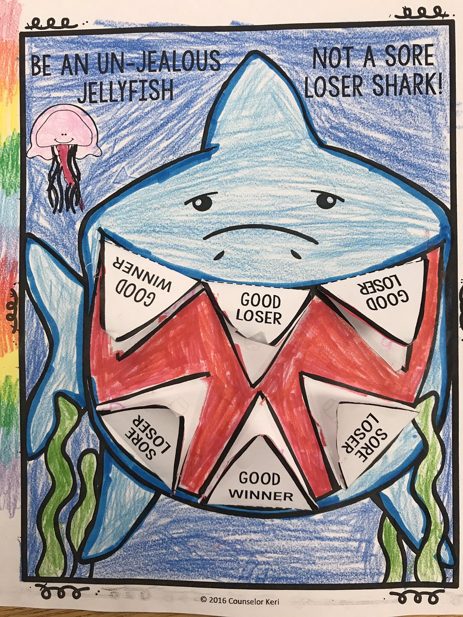 Our third graders are NOT going to be sore loser sharks at field day tomorrow! We learned how to be good winner whales and un-jealous jellyfish!! #MillCreekSpirit #FieldDay #goodsportsmanship