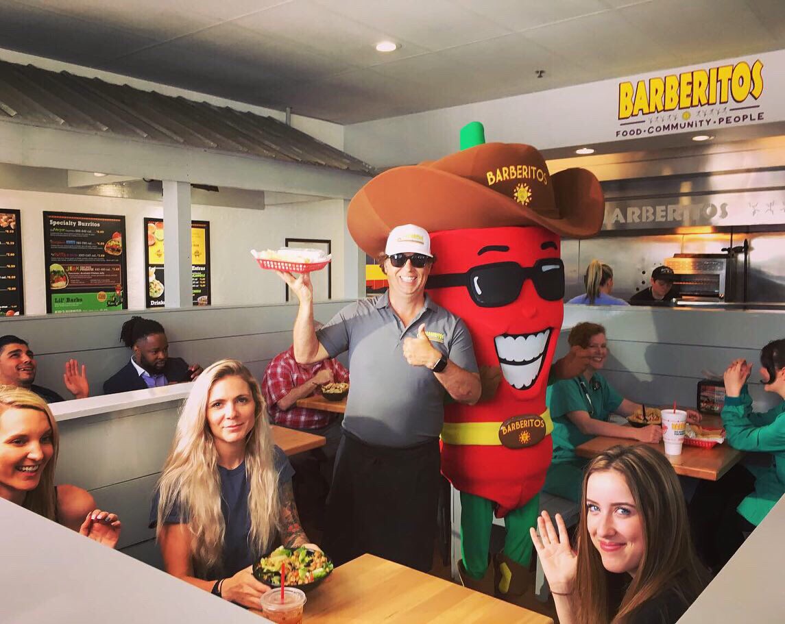 The fun continues <a href="/barberitos/">Barberitos</a> #day2 🙂 and yes they’re open!! Today is the #food glamour shots 📸 #lovewhatyoudo #eatlocal #hugyourmascot #peperocks 🌶😍🤘🏽 #Barberitos #BEDCreativeProductions